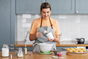 Image showing woman cooking food and baking on kitchen at home