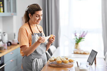 Image showing woman cooking food and baking on kitchen at home