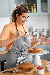 Image showing woman cooking food and baking on kitchen at home