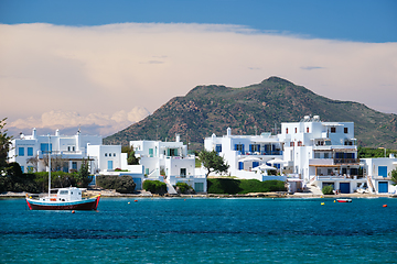 Image showing The beach and fishing village of Pollonia in Milos, Greece