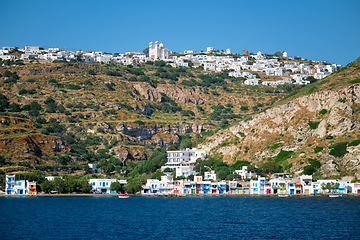 Image showing Klima and Plaka villages on Milos island, Greece