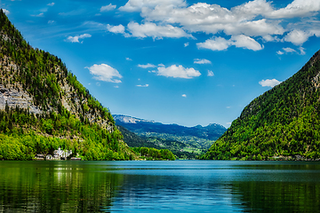 Image showing Hallstatter See mountain lake in Austria