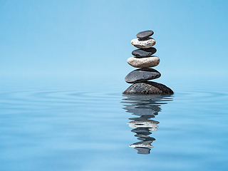 Image showing Zen balanced stones stack