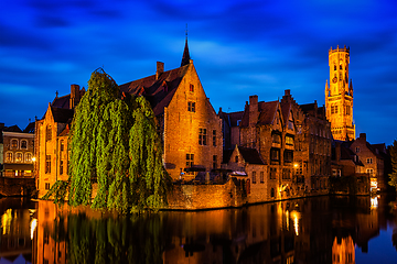 Image showing Famous view of Bruges, Belgium