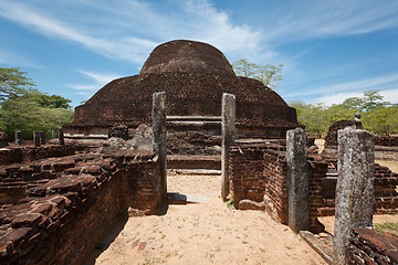 Image showing Ancient Buddhist dagoba (stupe) Pabula Vihara