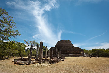 Image showing Ancient Buddhist dagoba (stupe) Pabula Vihara