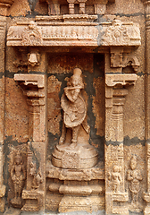 Image showing Bas reliefes in Hindu temple. Sri Ranganathaswamy Temple. Tiruch