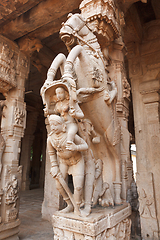 Image showing Statues in Hindu temple. Sri Ranganathaswamy Temple. Tiruchirapp