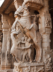 Image showing Statues in Hindu temple. Sri Ranganathaswamy Temple. Tiruchirapp