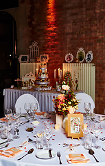 Image showing Table set for wedding