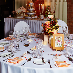 Image showing Table set for wedding