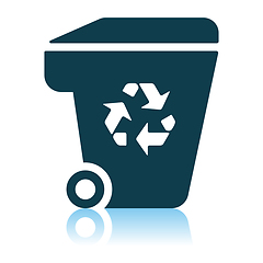 Image showing Garbage Container With Recycle Sign Icon