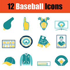 Image showing Baseball icon set