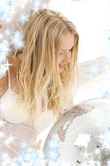 Image showing lingerie angel with disco ball