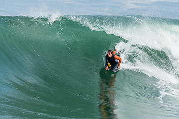 Image showing Bodyboarder in action