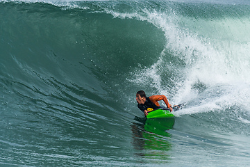 Image showing Bodyboarder in action