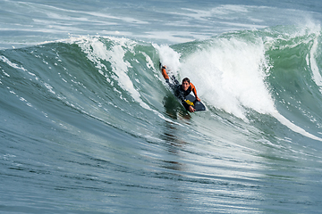 Image showing Bodyboarder in action