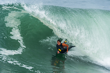 Image showing Bodyboarder in action