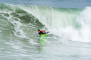 Image showing Bodyboarder in action