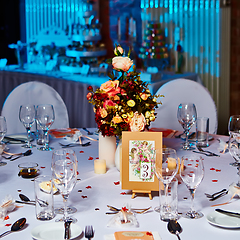 Image showing Table set for wedding