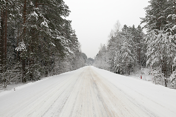 Image showing Snow drifts in winter