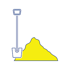 Image showing Icon of Construction shovel and sand