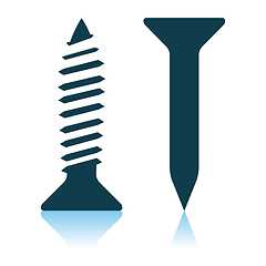 Image showing Icon Of Screw And Nail