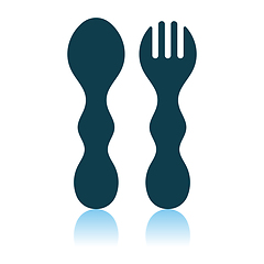 Image showing Baby Spoon And Fork Icon