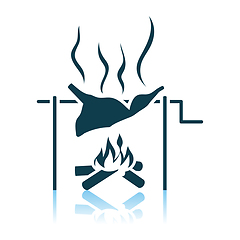 Image showing Roasting Meat On Fire Icon