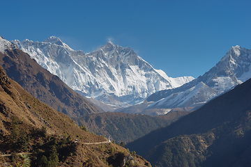 Image showing Everest, Lhotse and Ama Dablam summits. 