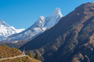 Image showing Everest, Lhotse and Ama Dablam summits. 