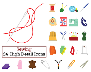 Image showing Set of 24  Sewing Icons