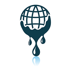 Image showing Planet With Flowing Down Water Icon