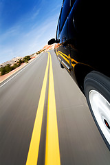 Image showing car driving on mountain road