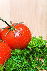Image showing tomatoes and parsley on countertop