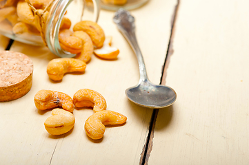 Image showing cashew nuts on a glass jar