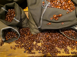 Image showing coffee beans on bags