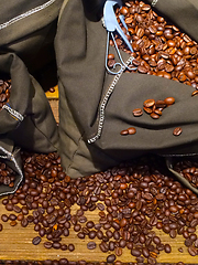 Image showing coffee beans on bags