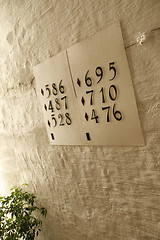 Image showing Numbers on the wall in the Arctic Cathedral