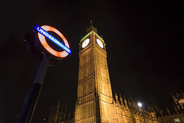 Image showing Big Ben and the Tube in London