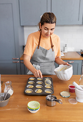 Image showing woman cooking food and baking on kitchen at home