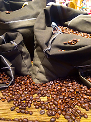 Image showing coffee beans on bags