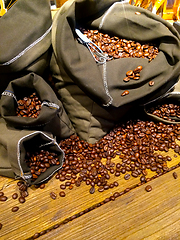 Image showing coffee beans on bags