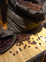 Image showing coffee beans on bags