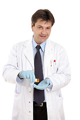 Image showing Doctor or vet with prescrption medicine