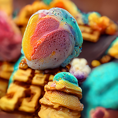 Image showing Colorful ice cream. Abstract creative summer concept. 