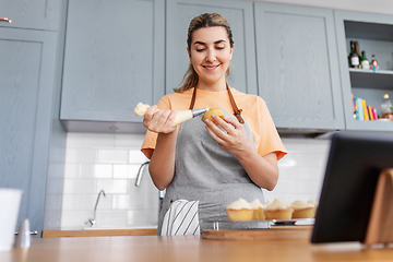 Image showing woman cooking food and baking on kitchen at home