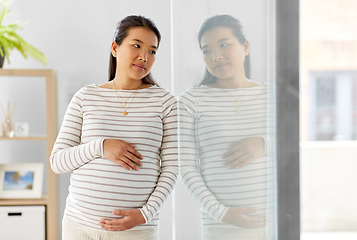 Image showing pregnant asian woman at home