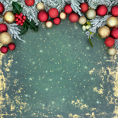 Image showing Christmas Traditional Old fashioned Festive Background Border