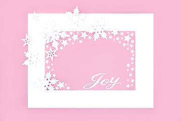 Image showing Joy at Christmas with Snowflake and Star Decorations